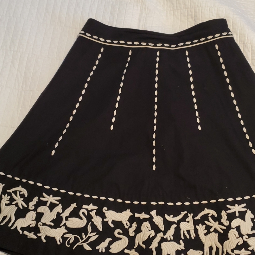 Embroidered black skirt